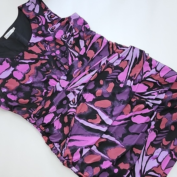 Ricki's Sleeveless Tiered Sheath Sleeveless Dress Purple Black Lined Stretch XL - Picture 6 of 15